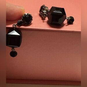 Designer Black Chunky Beaded Drop Earrings